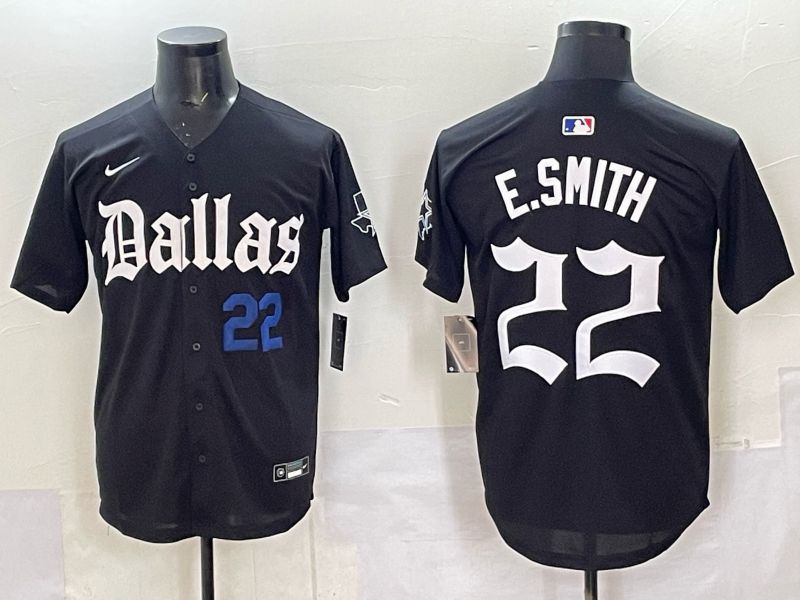 Men 2025 Nike Dallas Cowboys 22 E.Smith Black 5th generation Joint Name Limited NFL Jersey 04